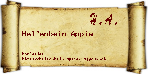Helfenbein Appia névjegykártya